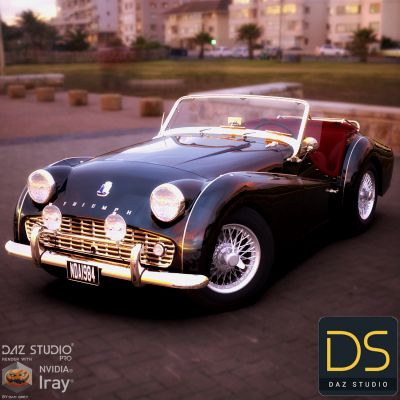 Click here to see preview images for "Triumph TR3B 1962 for DAZ Studio" Triumph TR3B 1962 for DAZ Studio