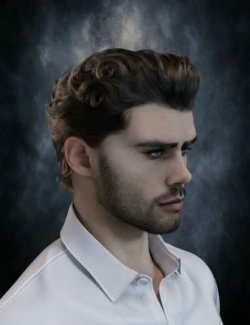 dForce GatsB Classic Swept Back Hair For Genesis 9