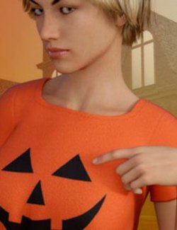 Pumpkin Shirt for Genesis 8 Female