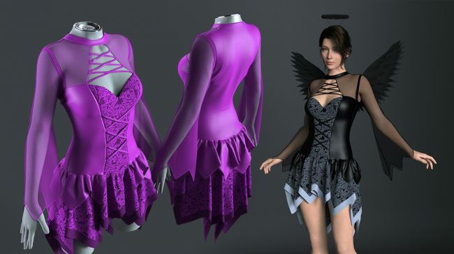 Click here to see preview images for "RQL-dForce Fallen Angel Halloween Costume G8/8.1 F" RQL-dForce Fallen Angel Halloween Costume G8/8.1 F