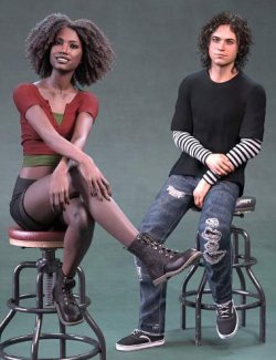 NG Portrait Studio- Stool Poses for Genesis 9