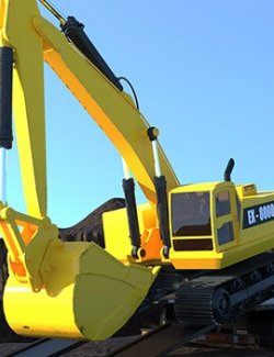 Gold Rush - Excavator And Trailer for Daz Studio
