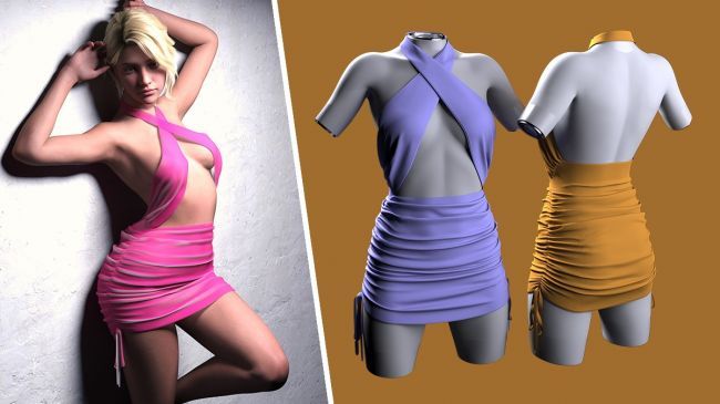 Click here to see preview images for "RQL-dForce CrissKnot Ruched Mini Dress G9" RQL-dForce CrissKnot Ruched Mini Dress G9