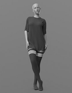 Shirt Long and Stockings G8 Female