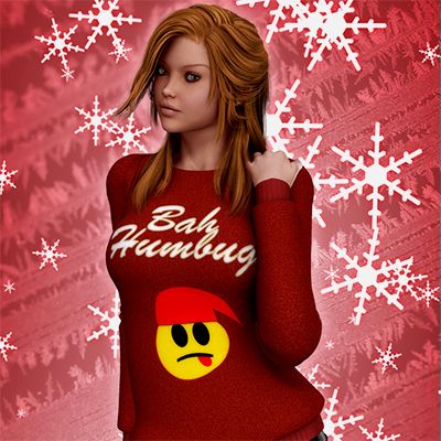 Click here to see preview images for "Bah Humbug Christmas Sweater for V4" Bah Humbug Christmas Sweater for V4