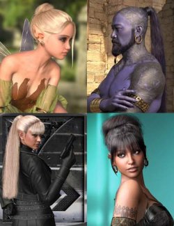 dForce MRL Combinations: Long Ponytail For Genesis 9