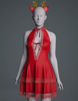 dForce GN Christmas Dress​ for Genesis 9, 8.1, and 8 Female