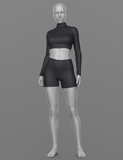 Sports Shorts and Long Sleeve Top G8 Female