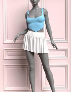 dForce Pleated Skirt And Cropped Tank