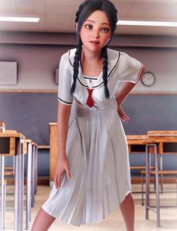 dForce City School Girl Outfit for Genesis 9