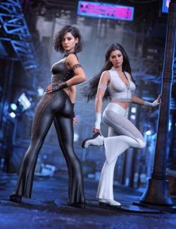dForce DC Leather Outfit for Genesis 9, 8.1, and 8