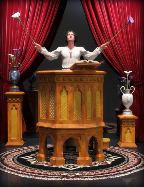 Click here to see preview images for "Gothic Pulpit Ensemble" Gothic Pulpit Ensemble