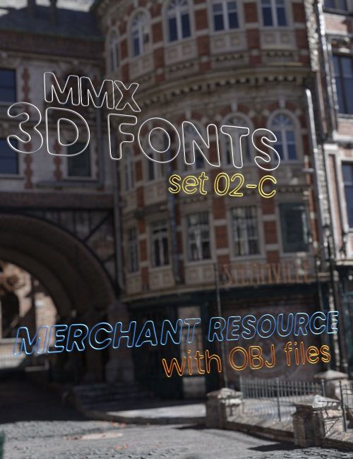 Click here to see preview images for "MMX 3D Fonts 02-C Merchant Resource" MMX 3D Fonts 02-C Merchant Resource