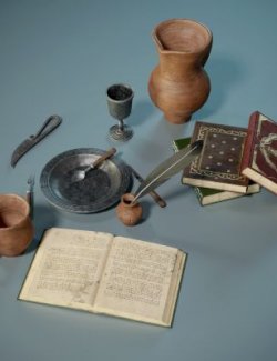 Medieval Tableware and Props Set DAZ