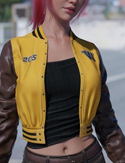 dForce Small Varsity Jacket for Genesis8-8.1F-G9