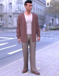dForce LV Cozy Cardigan Outfit for Genesis 9