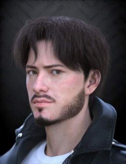 Short Wavy Hair and Beard for Genesis 9