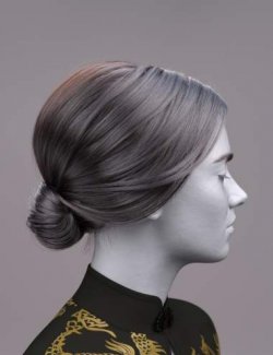 dForce FV Low Bun Updo Hair for Genesis 9