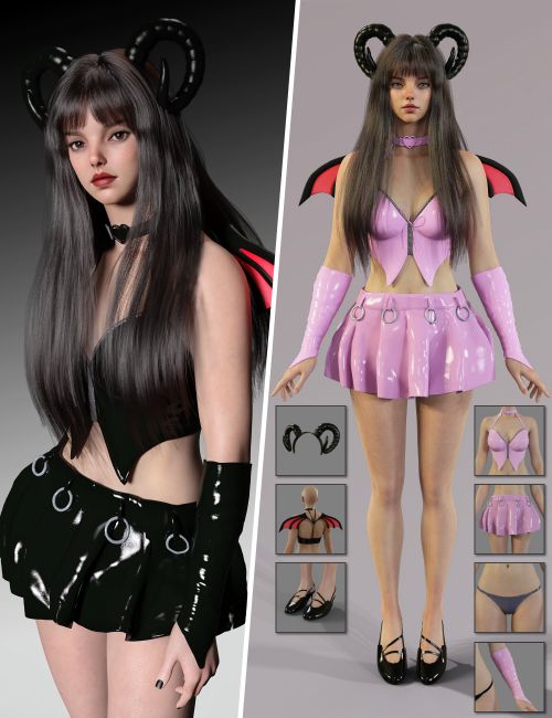 Click here to see preview images for "dForce MB Little Devil Outfit Genesis 9 Feminine" dForce MB Little Devil Outfit Genesis 9 Feminine