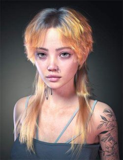 dForce Strand-Based FE Soft Wolf Layer Hair for Genesis 9, 8.1 and 8