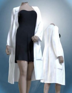 dForce White Coat Outfit for Genesis 9