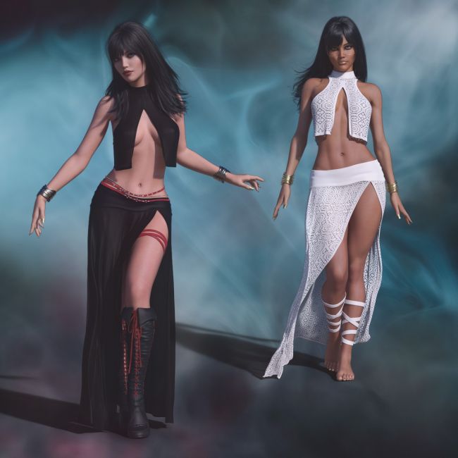 Click here to see preview images for "Olivia Maxi Skirt with Split Top for G8/8.1 Females" Olivia Maxi Skirt with Split Top for G8/8.1 Females