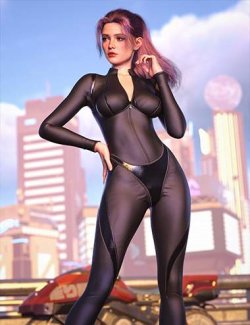 dForce Dynamic Jumpsuit Leather Mesh for Genesis 9 Feminine