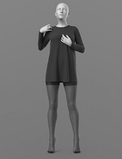 Short Dress 6v and Nylon Stockings G8 Female