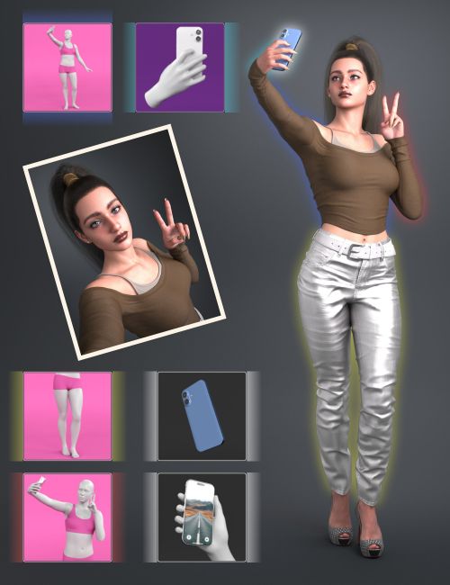 Click here to see preview images for "NG Build Your Own Selfie Poses for Genesis 9" NG Build Your Own Selfie Poses for Genesis 9