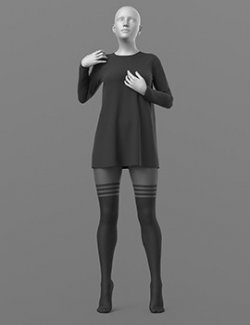Short Dress 6v and Tights Stockings G8 Female