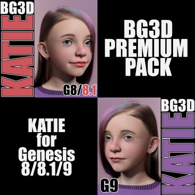 Click here to see preview images for "BG3D Katie NE Premium Pack for G8-8.1-G9 Female" BG3D Katie NE Premium Pack for G8-8.1-G9 Female