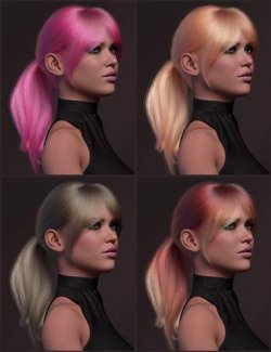 dForce Strand-Based Soft Bangs Ponytail Hair Color Expansion