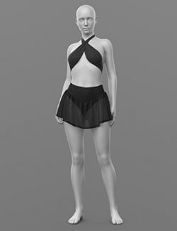 Bandage Top and Skirt Shorts G8 Female