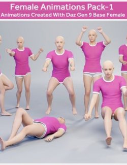 25 Female Animations Pack 1 for Daz Genesis 9