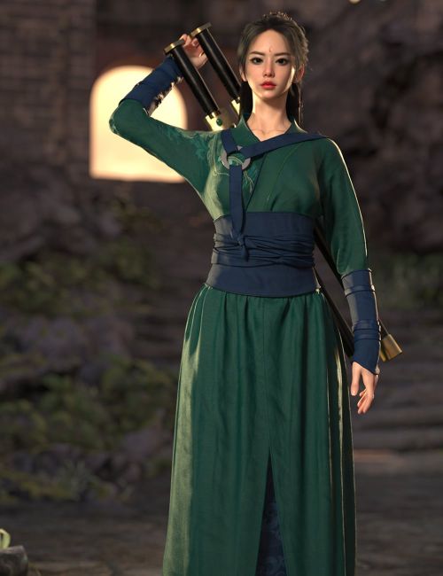 Click here to see preview images for "dForce Lala Wandering Swordswoman Outfit for Genesis 9" dForce Lala Wandering Swordswoman Outfit for Genesis 9