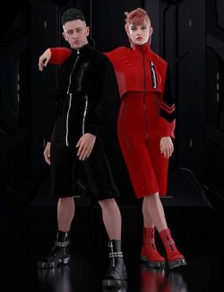 dForce Sci-Fi Punk Outfit for Genesis 9