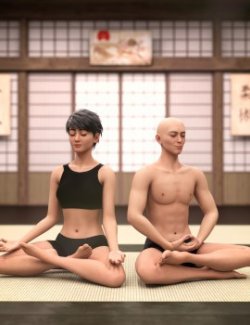 Meditation Poses for Genesis 9 and 8 Female and Male