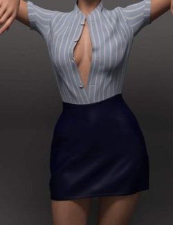 dForce EG Flight Attendant Uniform and EG Lovely Poses Genesis 9 Bundle