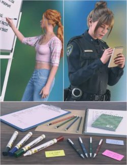 Writing Stuff Down- Props and Poses for Genesis 9 and 8 Female