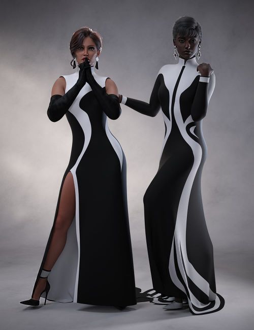 Click here to see preview images for "dForce Graphic Evening Dress for Genesis 9 Feminine" dForce Graphic Evening Dress for Genesis 9 Feminine