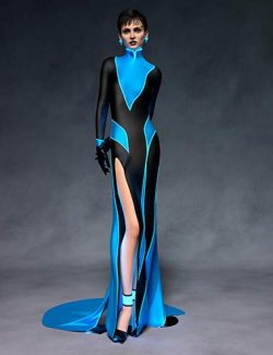 dForce Graphic Evening Dress for Genesis 9 Feminine