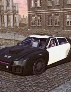 Futuristic Police Car Aw for DAZ3D