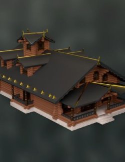 AQ3D Wooden House Model