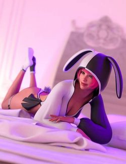 Drowsy Bunny PJs Outfit for Genesis 8, 8.1, 9 Females
