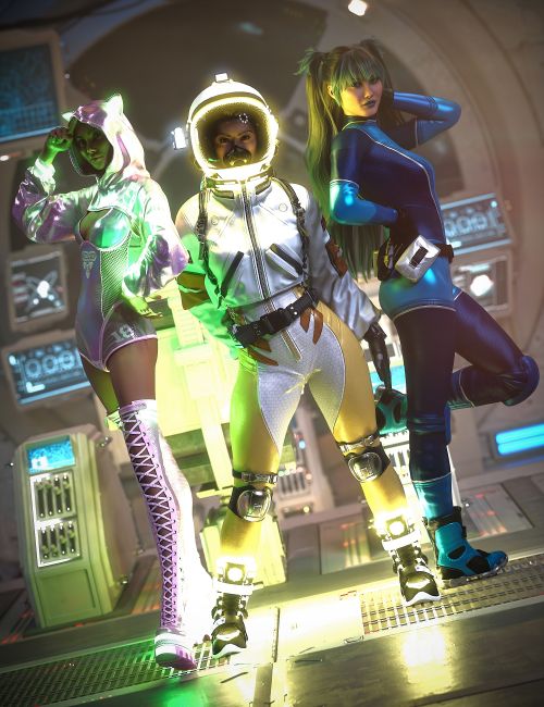 Click here to see preview images for "Feminine SciFi Outfit Bundle for Genesis 9" Feminine SciFi Outfit Bundle for Genesis 9