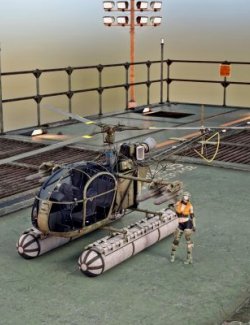 HKP2 Sea Helicopter WT for Daz3D