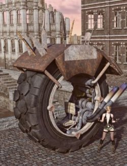 Monowheel Wasteland Bike Bo3 for Daz3D