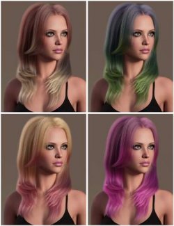 dForce Long Layered Style Strand-Based Hair Color Expansion