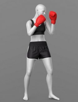 Shorts Top Boxing Gloves and Poses G9