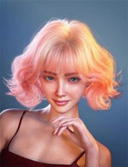 dForce Strand-Based FE Airy Short Waves Hair for Genesis 9 and 8